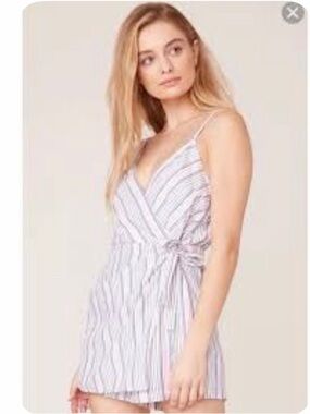 NWT BB Dakota striped wrap style romper L